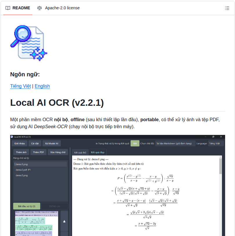tom_doerr's tweet photo. Offline OCR using DeepSeek-OCR AI

https://t.co/ldRitUTQm3 https://t.co/CgGzzdV68a