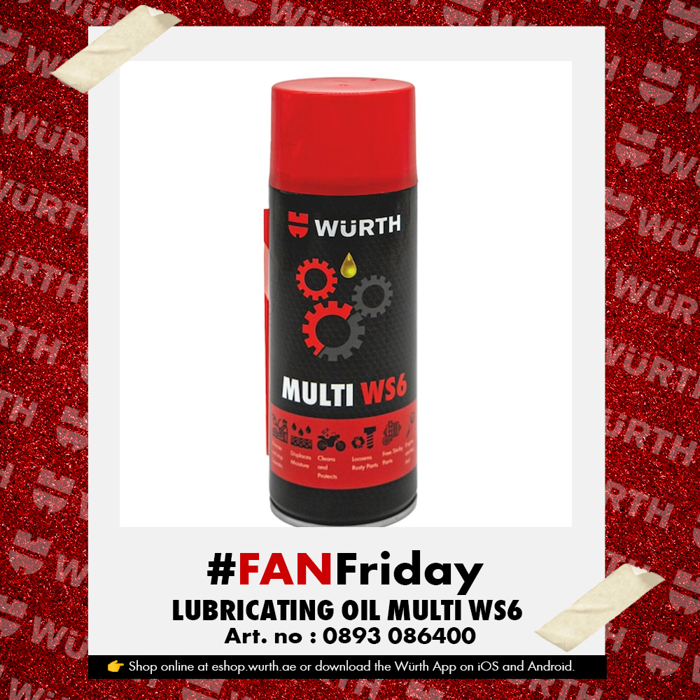 Thank you, Messen Controls Trading LLC, for trusting Würth WS6 multipurpose lubricant for reliable and efficient maintenance work.

Explore Now: wurth.ae/uae/pages/Mult…
 
 #Würth #Würthproducts #Products #Quality #WürthGulf #BuiltforProfessionals #WS6 #Lubricants