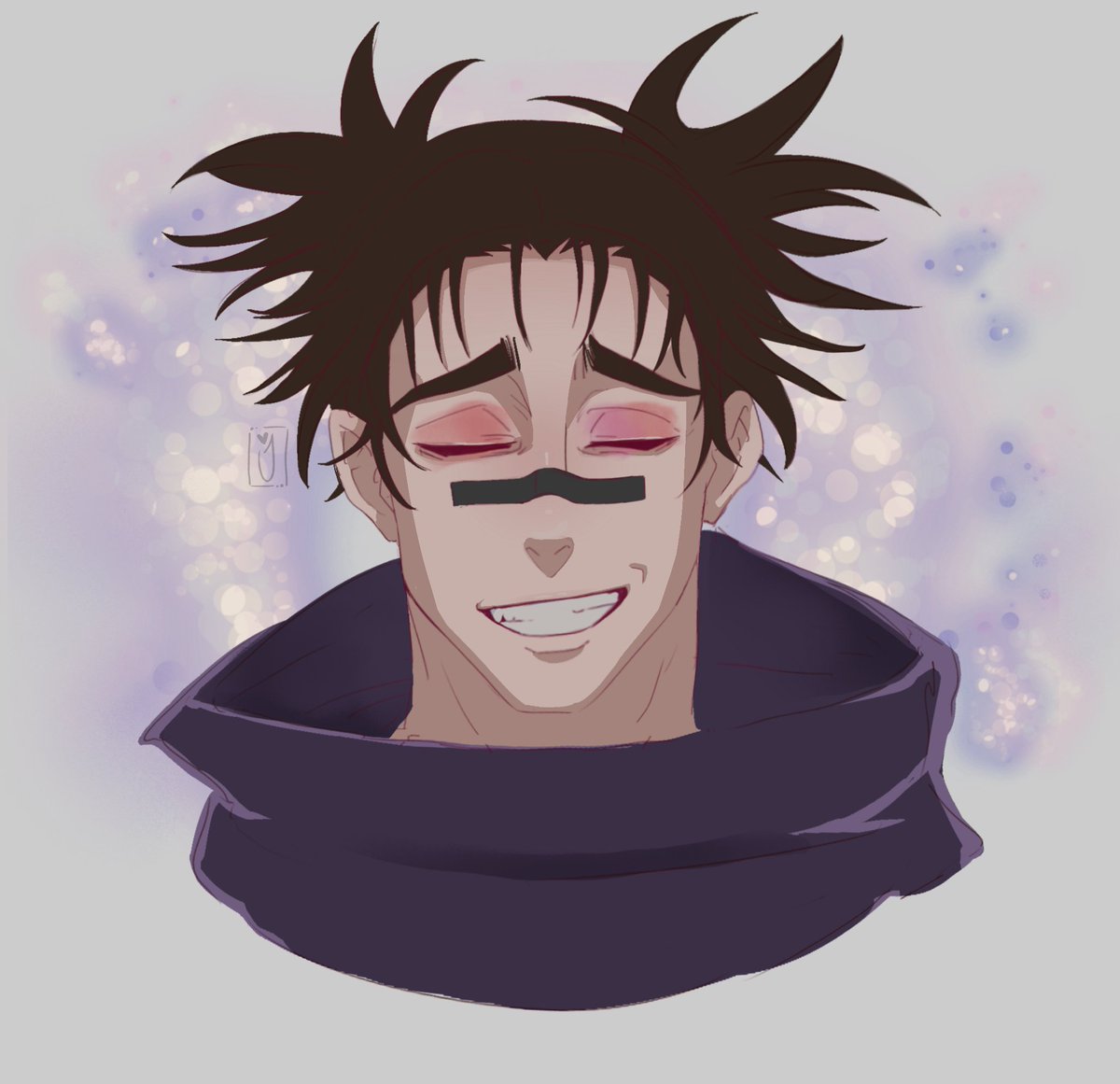 Jenn_Draws's tweet image. still sick.. but finally had enough energy to draw and I had to do a re-draw of our scrunklys smile~ #choso #jjk