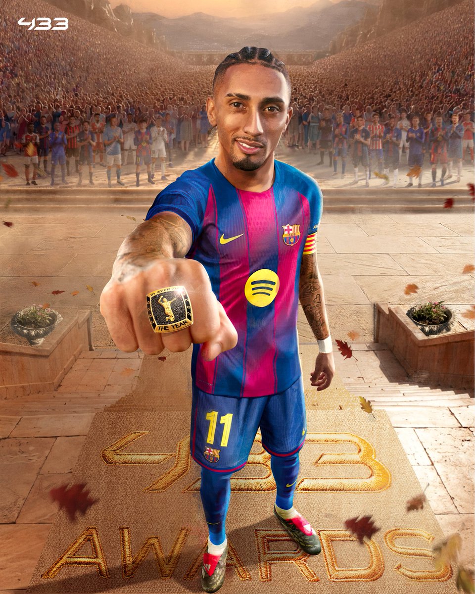 433's tweet image. 🚨 𝐘𝐎𝐔 𝐇𝐀𝐕𝐄 𝐂𝐇𝐎𝐒𝐄𝐍: 𝐑𝐀𝐏𝐇𝐈𝐍𝐇𝐀 𝐈𝐒 𝐘𝐎𝐔𝐑 𝟒𝟑𝟑 𝐏𝐋𝐀𝐘𝐄𝐑 𝐎𝐅 𝐓𝐇𝐄 𝐘𝐄𝐀𝐑 𝟐𝟎𝟐𝟓 💍✨

𝟑𝟐 𝑒𝑙𝑖𝑡𝑒 nominees. 🫡
𝟓𝟎,𝟎𝟎𝟎,𝟎𝟎𝟎+ votes. 🗳️
But only 𝑜𝑛𝑒 winner. 🏆
️
This is fan power.
This is global football culture.

This is 𝙔𝙊𝙐𝙍…