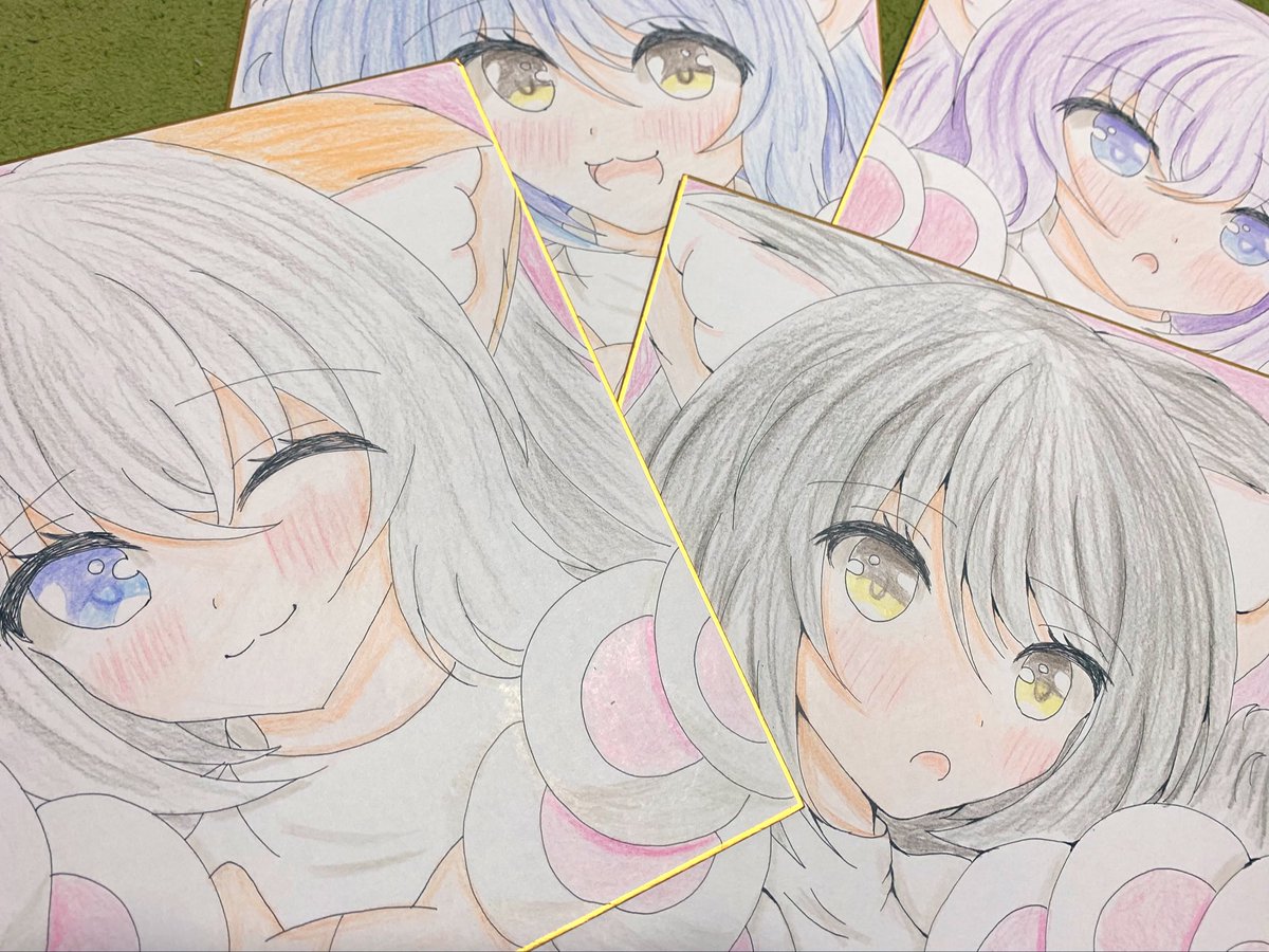 直筆 イラスト 色紙 ねこ田米蔵 直筆 イラスト 色紙 ねこ田米蔵 直筆