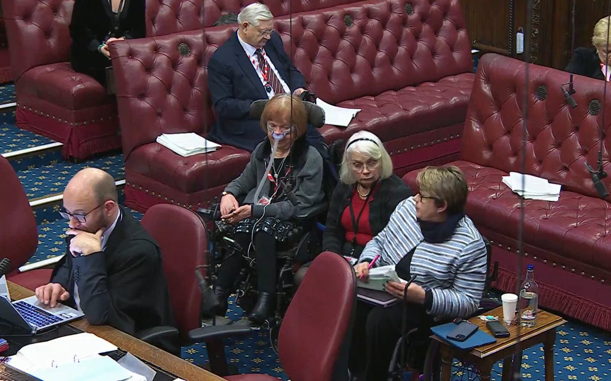 <a href="/Fox_Claire/">Claire Fox</a> <a href="/Tanni_GT/">Tanni Grey-Thompson</a> Lord Harper and Baroness Grey-Thompson welcome back disability rights leader Baroness Campbell after a long (unavoidable) absence.

She tells Peers: "there is an answer to burden: good social care support." She quotes disabled people who've told her that if they lost their