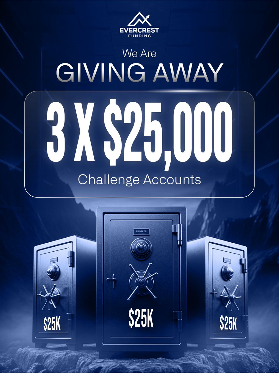 EvercrestFunds's tweet image. 🎁GIVEAWAY!🎁

To celebrate our Launch this month we are giving away 3x $25,000 Challenge Accounts!

To enter:
- Follow @evercrestfunds
- ⁠Like &amp;amp; RT
- ⁠Tag A Friend

Winners announced 19th Jan, accounts sent on launch day!

Best of Luck!🍀

#propfirm