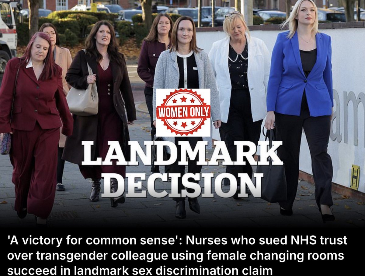 geraldposner's tweet photo. For those who haven’t followed this closely, it is a great victory for women.

Seven NHS nurses were told their dignity and safety didn’t matter — that they must undress with a biological male in female-only changing rooms. They were mocked, smeared, and ignored. Many prominent voices, like @jk_rowling, stood firm. Now common sense has prevailed. 

A tribunal has now ruled that the nurses were right. Sex matters. Single-sex spaces matter. And women’s rights are not an optional extra.

This ruling matters far beyond the NHS because it restores a basic legal and moral boundary that had been deliberately blurred: women’s rights are rooted in biological sex, not identity declarations. For years, institutions told women their privacy and safety were negotiable, their objections “uninclusive,” and their dignity secondary to ideology. 

The tribunal made clear that this is not neutrality — it is discrimination. By reaffirming that women cannot be compelled to undress or work in intimate spaces with biological males, the decision reasserts the meaning of the Equality Act and sends a message well beyond healthcare: women are not required to erase themselves to be kind, compliant, or employed. 

This is not about exclusion. It is about the right to exist — as women — without apology.