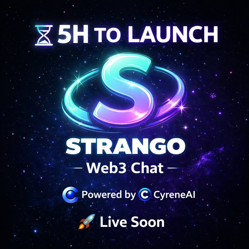 Strango_sol's tweet image. ⏳ 5 HOURS TO LAUNCH
The future of decentralized chat is almost here 🚀

STRANGO Web3 Chat
Powered by CyreneAI
💬 Chat freely
🔐 Stay secure
💎 Earn in Web3
🚀 Live Soon — Don’t Miss It

#STRANGO #Web3Chat #CyreneAI #Web3
#Crypto #DeFi #Blockchain #Decentralized
#Web3Launch…
