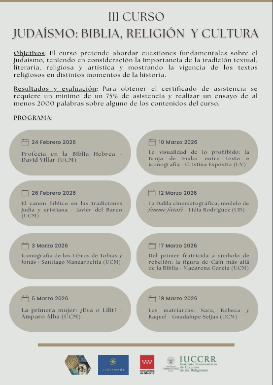 🚨Curso online 
«Biblia y judaísmo: textos e iconografía»
Duración: 20 horas
Inscripción previa: hasta el 10 febrero 2026 👇
forms.gle/mNW7FAGWo5wEU3…