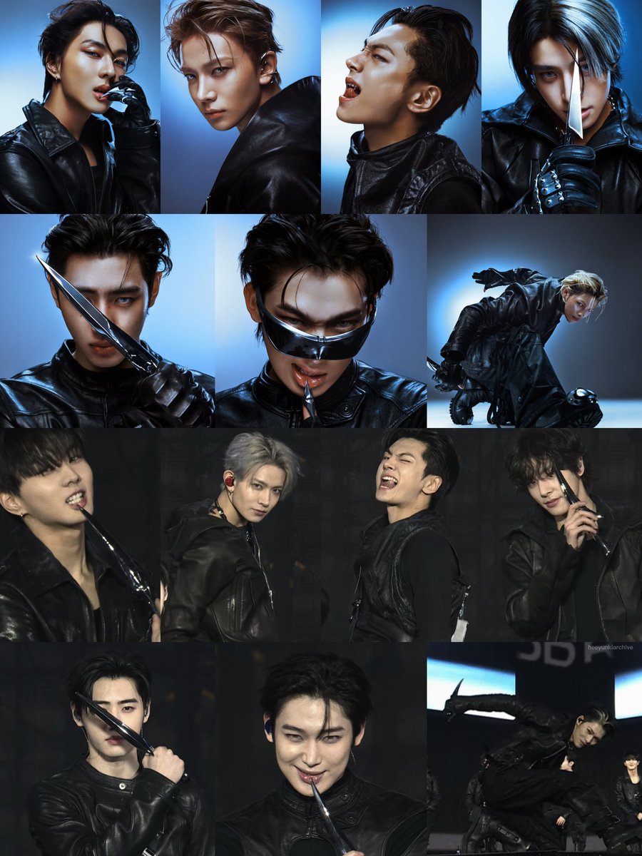 heeyunkiarchive's tweet image. enhypen re-creating their 'Knife' poses: