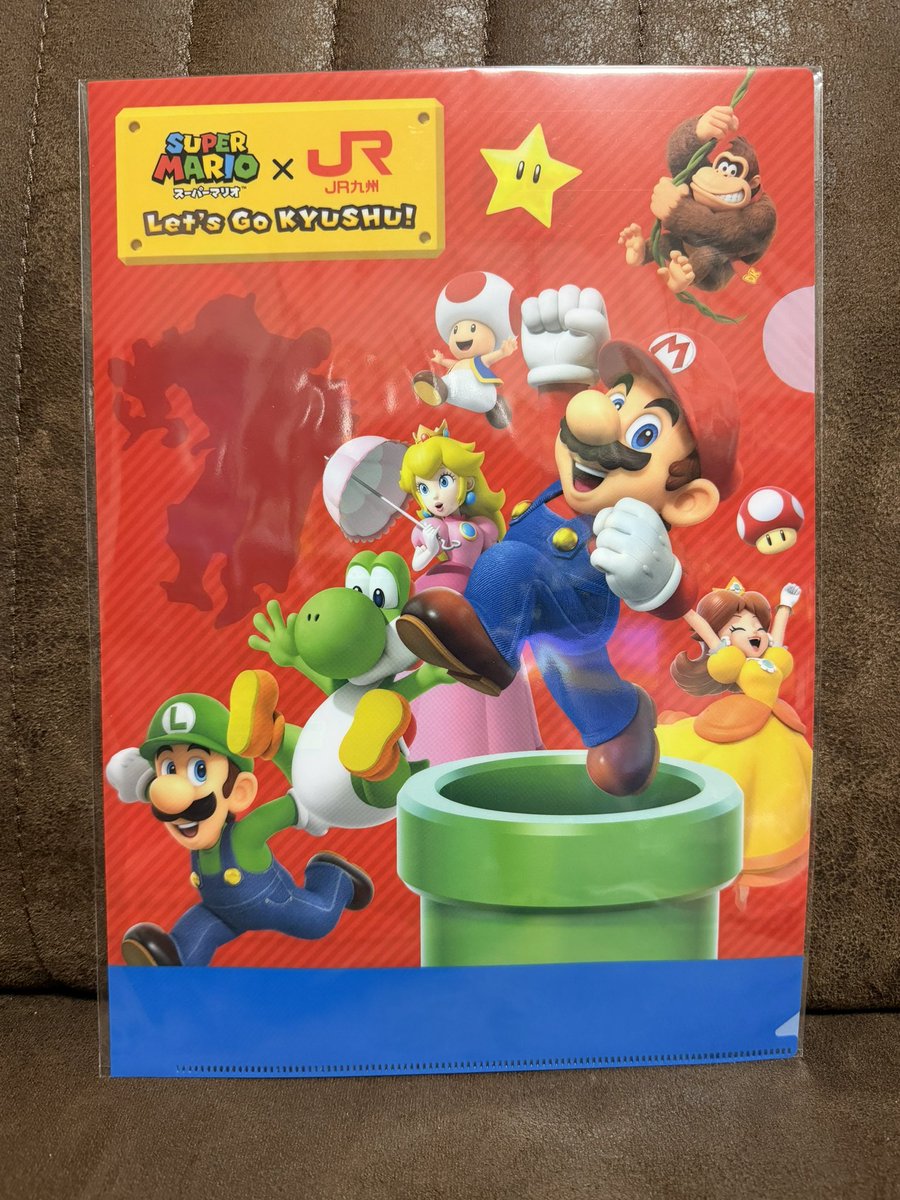 スーパーマリオ×JR九州」 オリジナルクリアファイル ダイカット