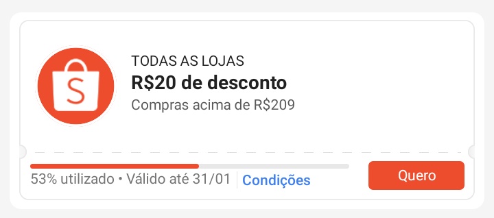 PostandoCupons's tweet image. 🟧 CUPOM SHOPEE

🎟️ R$20 OFF em compras acima de R$209

🎟️ Resgate rápido aqui
↪️ s.shopee.com.br/9AIQ3GPFB0