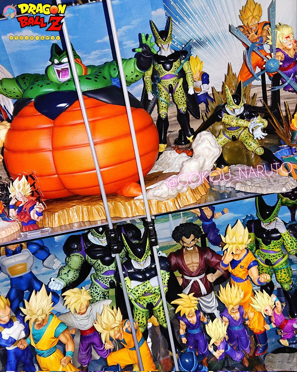 GOKOU_NARUTO's tweet photo. 一番くじドラゴンボール40thとMSP悟飯なら、くじ完全体セルと並べてるから正確サイズ比＆秀逸な出来からもMSP(SP国内正規の初版に限る)一択だけど

パーフェクトセルを完全体と区別する為に非接着でスパーク付けてるから悟飯にも気分で付け外し。
けどフィギュアにスパークあまり好きでは無いし悩み所 https://t.co/ab7jEc2fnI