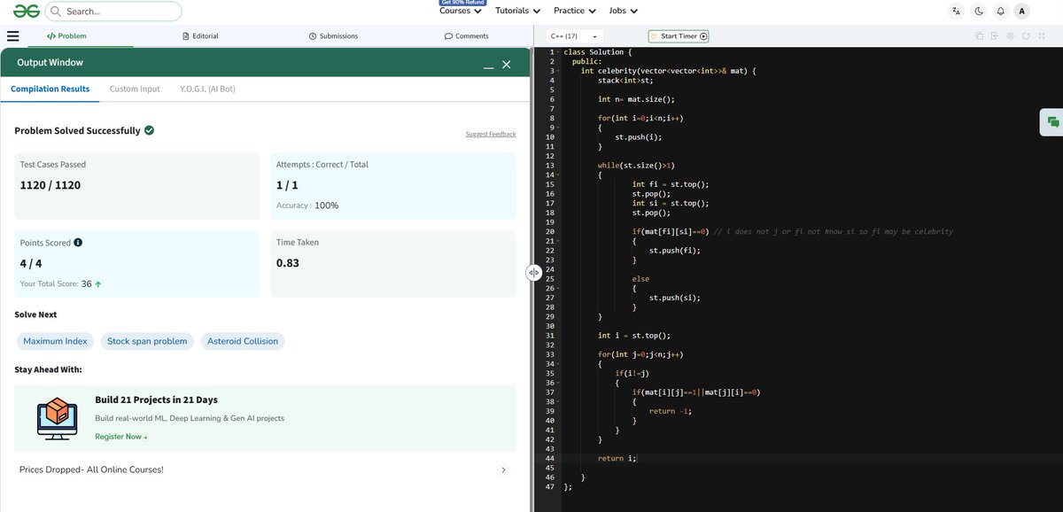 jalanaman2002's tweet photo. Day 3 : Leetcode 2487 :
 Remove Nodes from a linked List : I have solved this question using in 0(n) time , but consumes more space and time when submitted . Please Reply with the Optimize sol.

Celebrity problem : Stack  Question where celeb know noone but each know them. https://t.co/q3dQoQe1PA