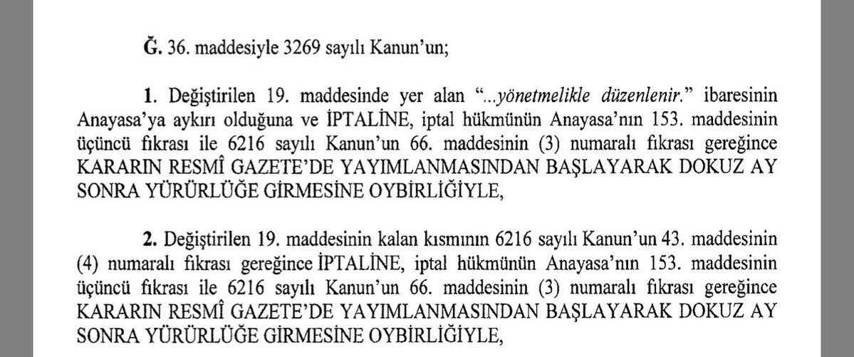 12/06/2024 tarihli ve 7517 sayılı TSK Personel Kanunu ile bazı kanunlarda değişiklik yapılmasına dair kanunun
Anayasaya aykırı olduğuna dair açılan davada Anayasa Mahkemesi Kanun içerisinde bazı maddeleri iptal etmiştir.

7517 sayılı Kanunun 36 ncı maddesinde düzenlenen 3269