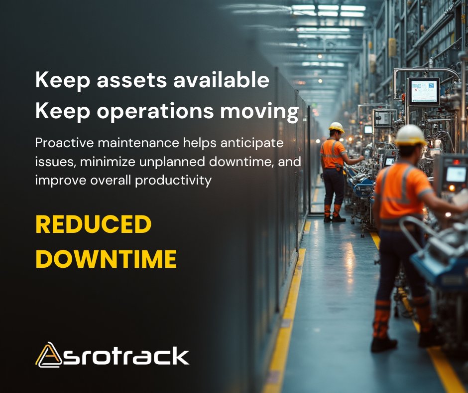 AsroTrack's tweet image. Reduced DowntimeKeep assets available. Keep operations moving.

Proactive maintenance helps organizations anticipate issues early,minimize unplanned downtime, and improve overall productivity across operations. 

Learn more: asrotrack.com