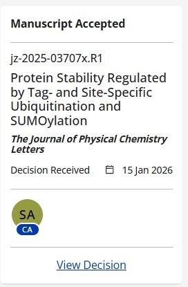 Koti_TIFR's tweet image. Glad to share that our work just got accepted in @JPhysChem Lett. Congrats @Simran_TIFR @DebanjanaDasPhD Most proteins in our body undergo Ub/SUMOylation during their lifetime. Here we show that such PTMs affect protein stability, &amp;amp; perhaps function. @TIFRScience @Koti_TIFR #AFM