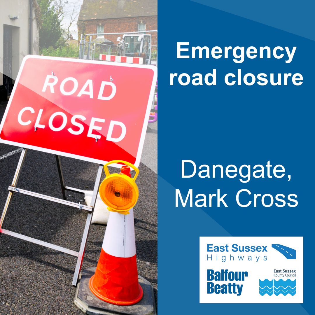 esccroads's tweet image. ⚠️ EMERGENCY ROAD CLOSURE ⚠️ 
Danegate #MarkCross is currently closed for emergency carriageway repairs adjacent to Great Danegate House. The road will be reopened once the area has been made safe. Thank you for your patience.