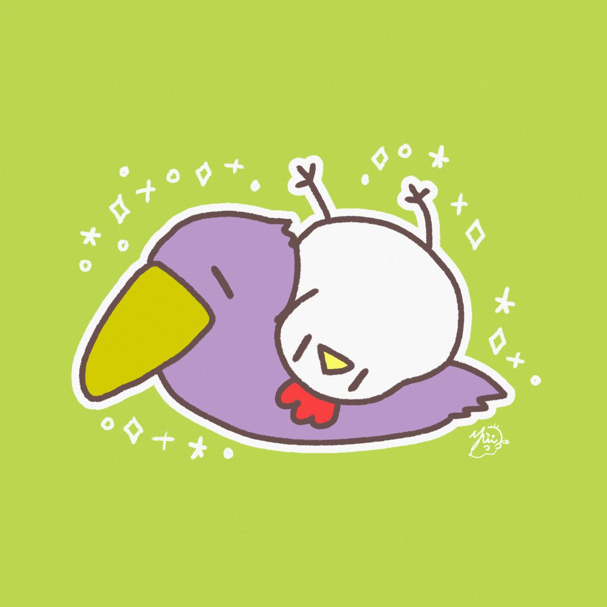 シショーさんと まったり🐔🐦
#ゆるいイラスト