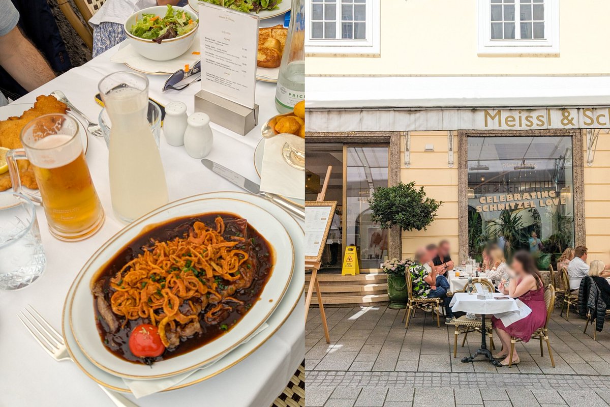 ザルツブルグの美味しいレストラン&amp;カフェ3軒🇦🇹

シュニッツェルと地ビール🍺
📍Zwettler's Wirtshaus

ウィーン風ローストビーフ🍴
📍Restaurant Meissl &amp; Schadn Salzburg

オーストリア最古のカフェ☕
(ケーキ類が豊富で美味✨、最初の写真のお花がいっぱいのお店💐)
📍Café Tomaselli
