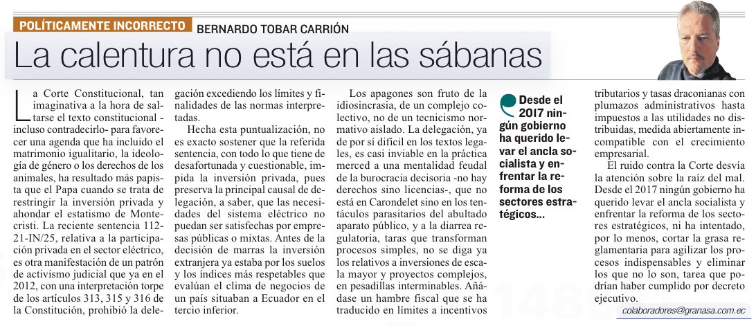Aunque la Corte ha vuelto a equivocarse, el problema de fondo en la delegación al sector privado es otro. Comparto mi reflexión en Expreso hoy.