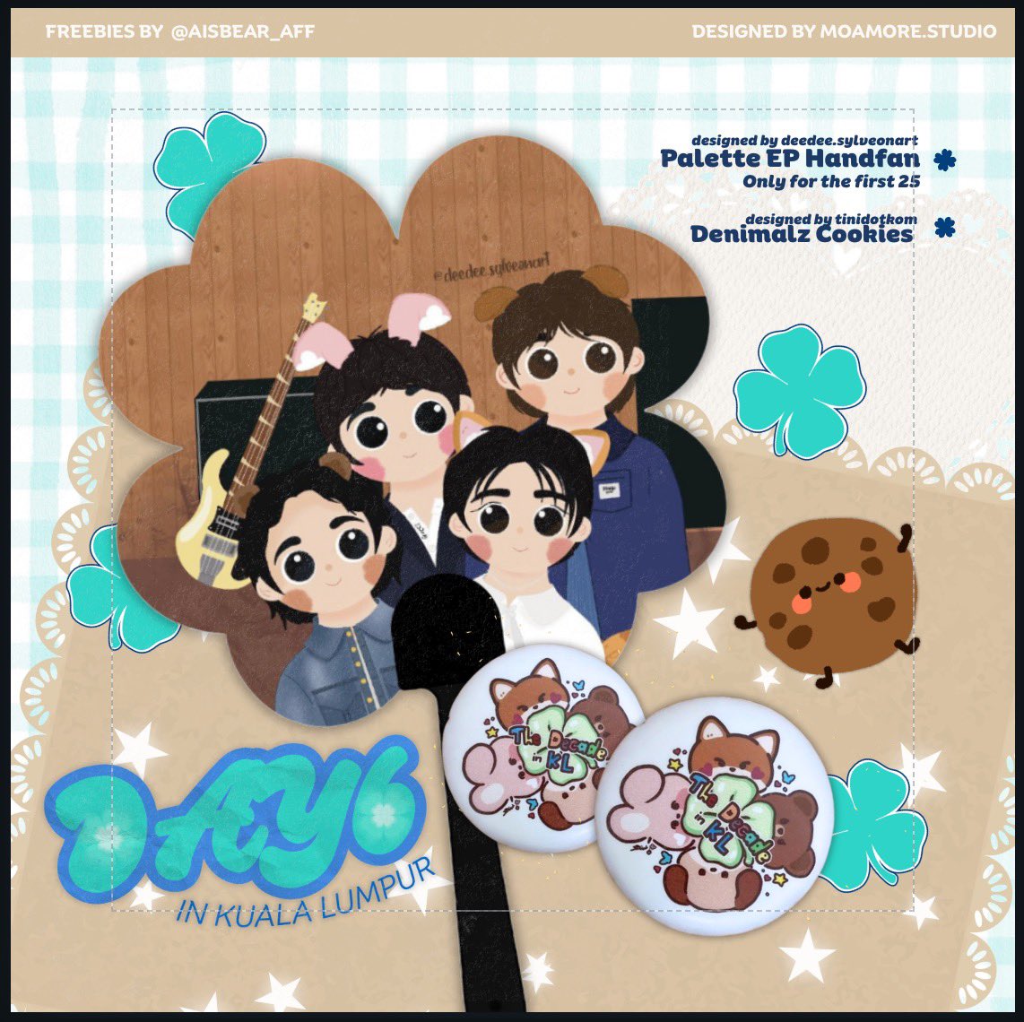 aisbear_aff's tweet photo. #TheDecadeinKL freebies 🍀 
by @aisbear_aff ❄️ 

🍪 #DenimalzinKL cookies
🪭 Day6 Palette ep handfan
 
*fcfs, handfan only for the first 25 MyDays!

Wanna trade? 
Drop a dm &amp; let’s be moots! 🤟🏻

Special thanks to @moamorestudio @tinidotkom @Nadycasylva ✨✨✨ https://t.co/CGXTiADKLU