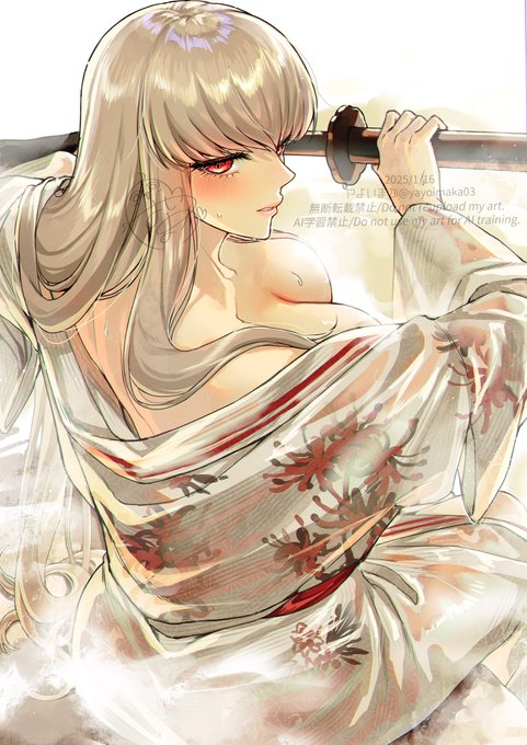 浴衣姿のブレイド美しい✨
#브라운더스트2 #Browndust2 #ブラウンダスト2 