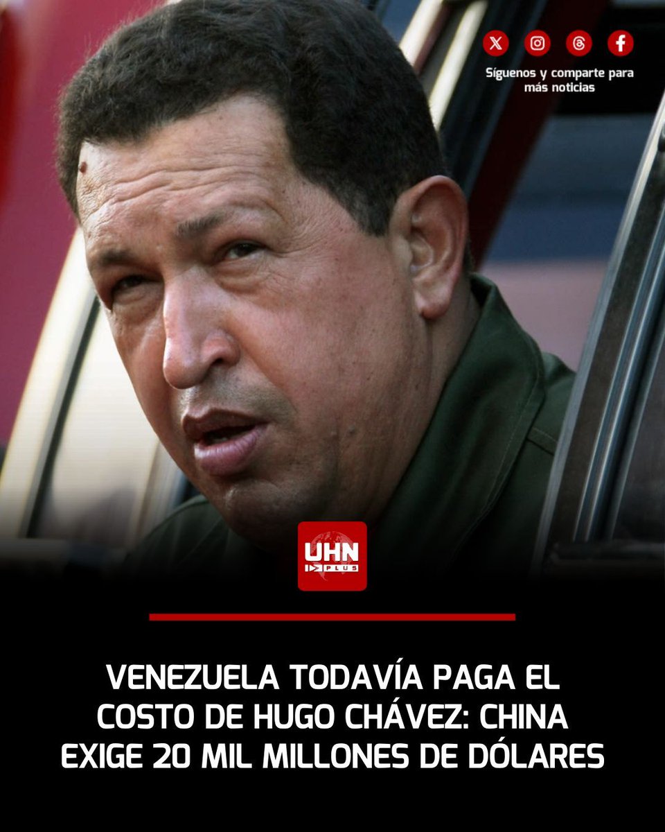 UHN_Plus's tweet image. 🇨🇳🇻🇪‼️ | ATENCIÓN — Según Bloomberg, China exige a Venezuela el pago inmediato de la millonaria deuda que asciende a unos 20 mil millones de dólares por préstamos otorgados durante la era de Hugo Chávez. China estaría presionando duramente a los altos mandos tras la captura de…