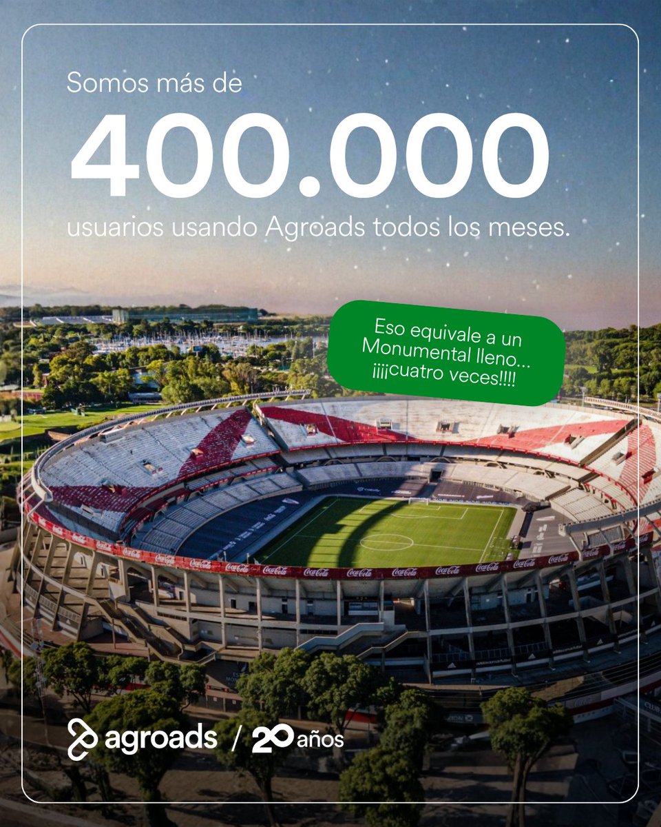 Agroads's tweet image. Cada mes, más de 400.000 personas entran a Agroads a buscar máquinas, oportunidades y negocios 🚜

No es un estadio. Es el agro moviéndose.

#Agroads #CampoArgentino #Agro #ComunidadAgro
