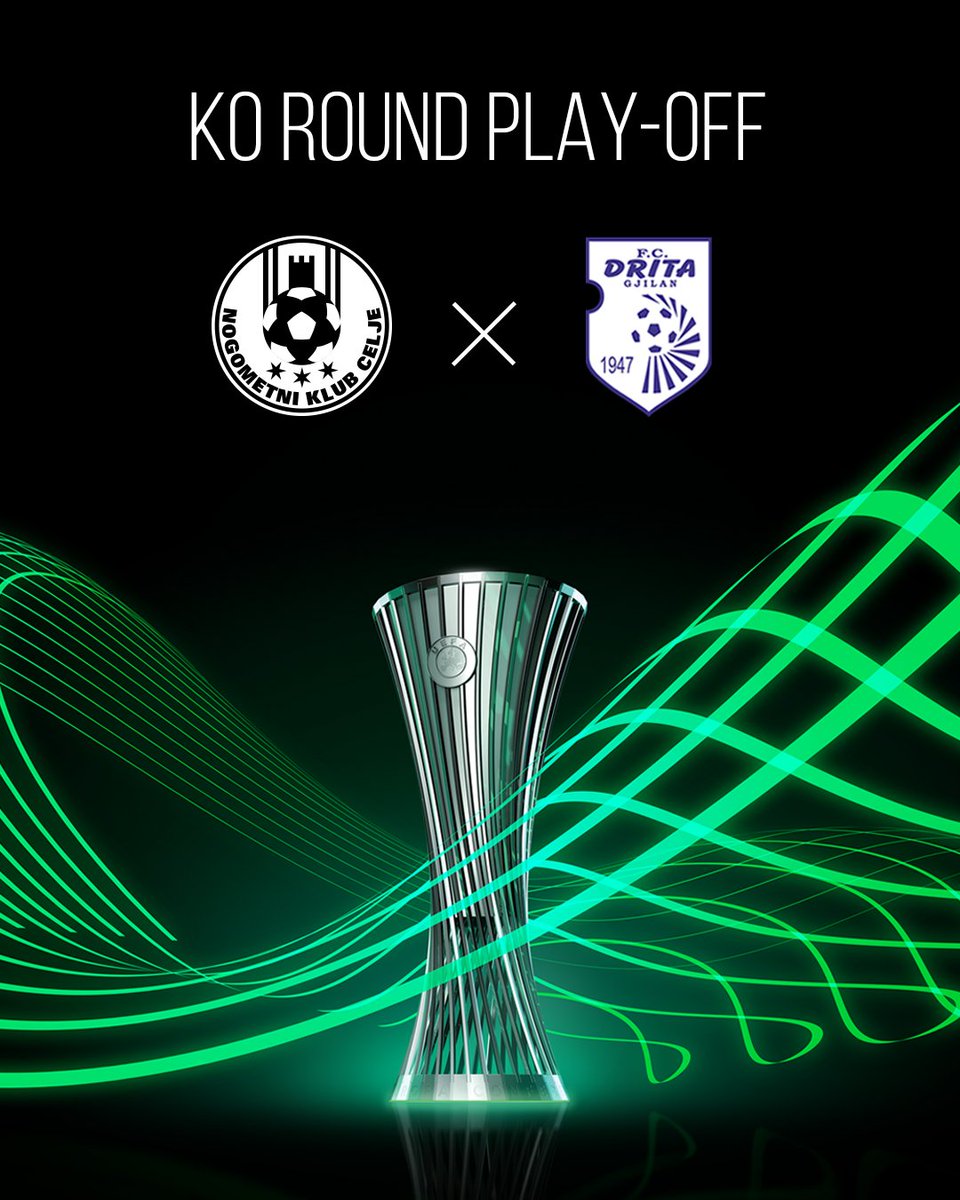 NKCelje's tweet image. V play-offu za osmino finala UEFA Conference League proti kosovski Driti! 👑

Prva tekma 19. februarja v gosteh, povratni obračun na Stadionu Z'dežele teden dni kasneje. 🗓