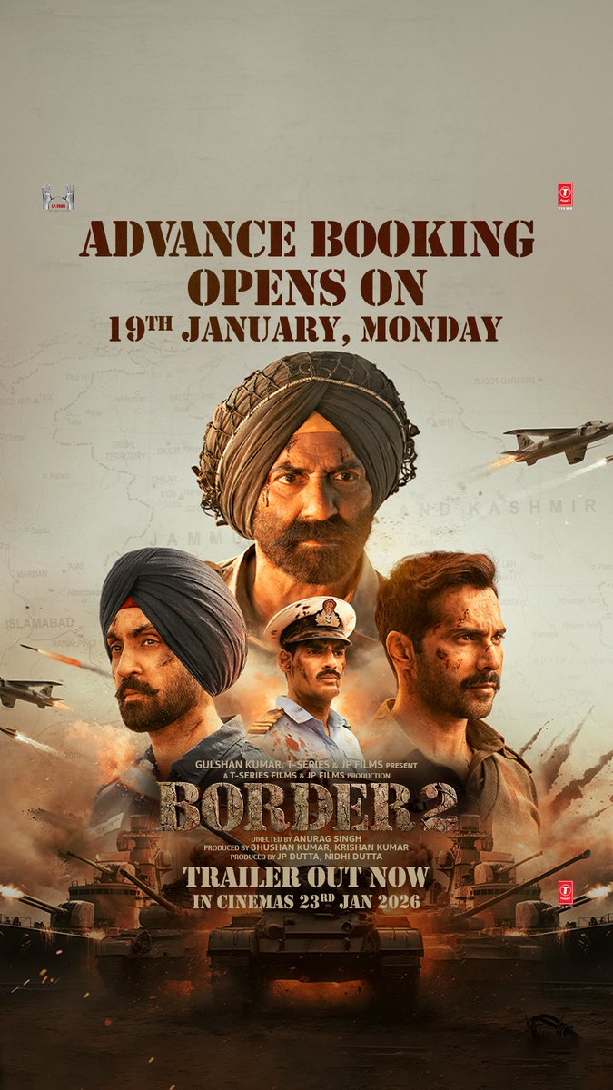 Advance booking opens on 19th January ❤️🇮🇳

<a href="/ahanshetty28/">Ahan Shetty</a> #AhanShetty #Border2