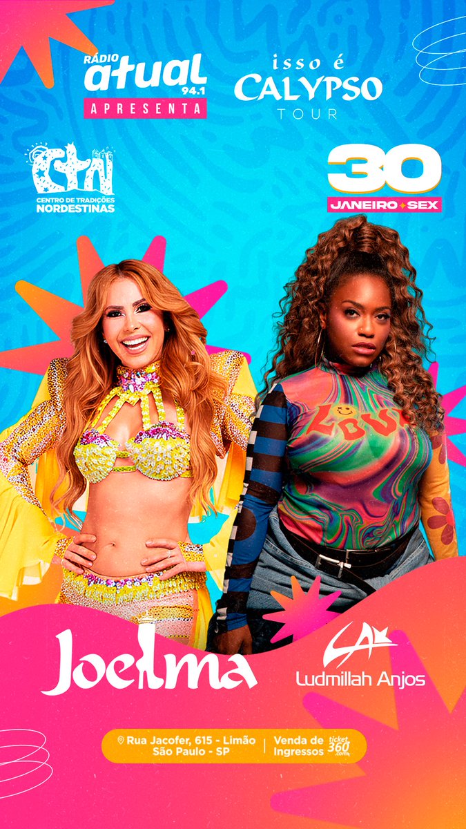 É #boracomeragua ? Abrindo o show de Joelma no <a href="/ctnsp/">CTN</a>! 
Vem arrochar com a gente na pegada de Ludmillah Anjos, a do PAH ✋🏾💃🏾🎶
Vai perder, meu povo?
