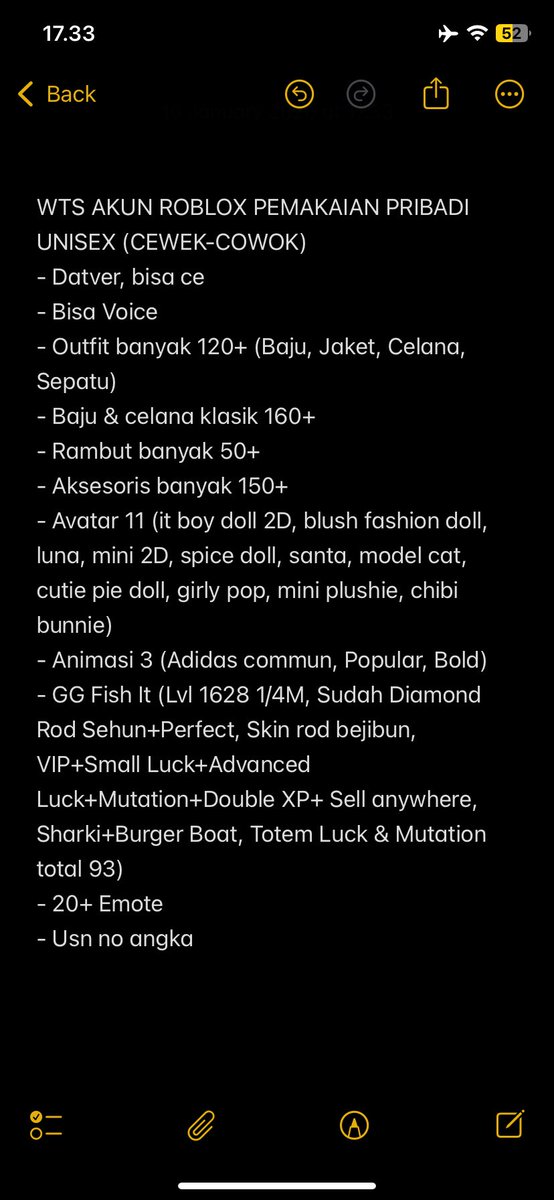 feyexists's tweet photo. hai buat yang lagi cari-cari akun roblox🙌 akun ini lagi cari pemilik baru,  detail di foto yaa✨

Akun pribadi bisa cewek-cowok
Open price💸: Rp.1.500.000 (negotiable)

for more info bisa dm or hit my WhatsApp/Discord💌 
avail rekber  #zonauang️ #zonajajan https://t.co/USDQ9Rm1OS
