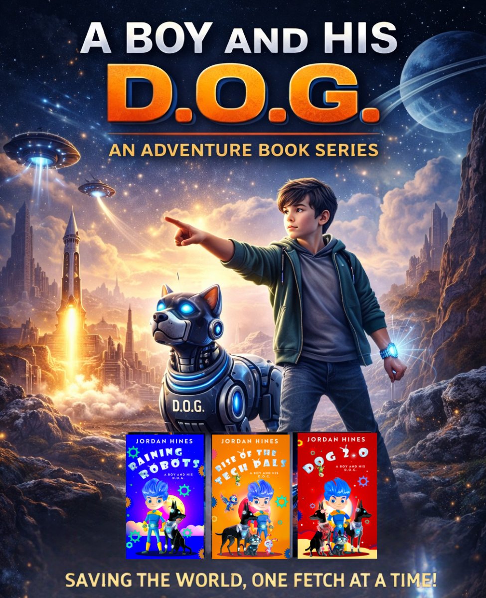 aboyandhisdogjh's tweet photo. A boy. A robot dog. A friendship that can change everything.
Discover the sci-fi adventure series A Boy and His D.O.G.—where imagination, courage, and loyalty lead the way. #KidsBooks #MiddleGrade #SciFiForKids #YoungReaders #STEMReads https://t.co/HD0I0Lx4fk https://t.co/laqpaJnVEu