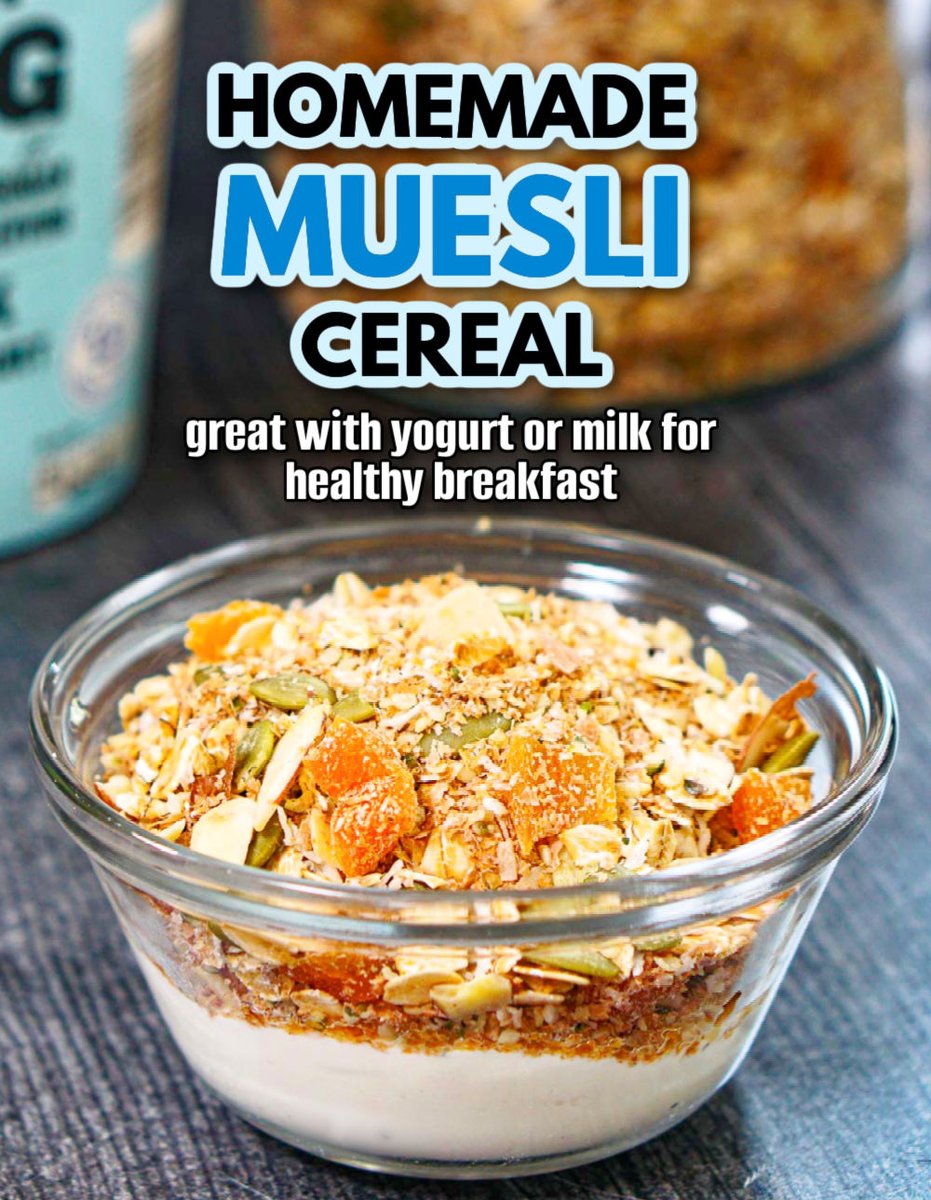 Homemade Muesli - easy, tasty and healthy breakfast or snac ! mylifecookbook.com/homemade-muesl… via <a href="/mylifecookbook/">Denise Z Wright</a> #HealthyEats
