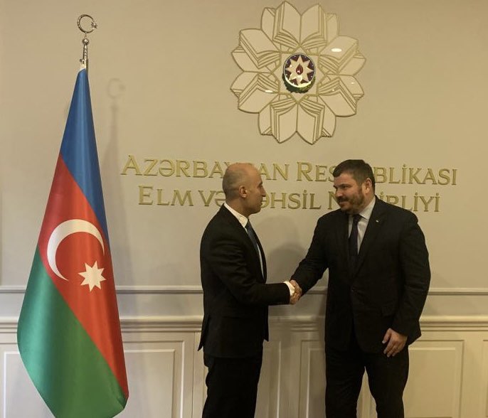 Productive meeting with Emin Amrullayev, Minister of Science and Education of Azerbaijan. Discussed 2025 education cooperation and priorities for 2026, including diploma recognition, double degree programs, and expanding opportunities for teaching Ukrainian in Azerbaijan. 
🇺🇦🤝🇦🇿