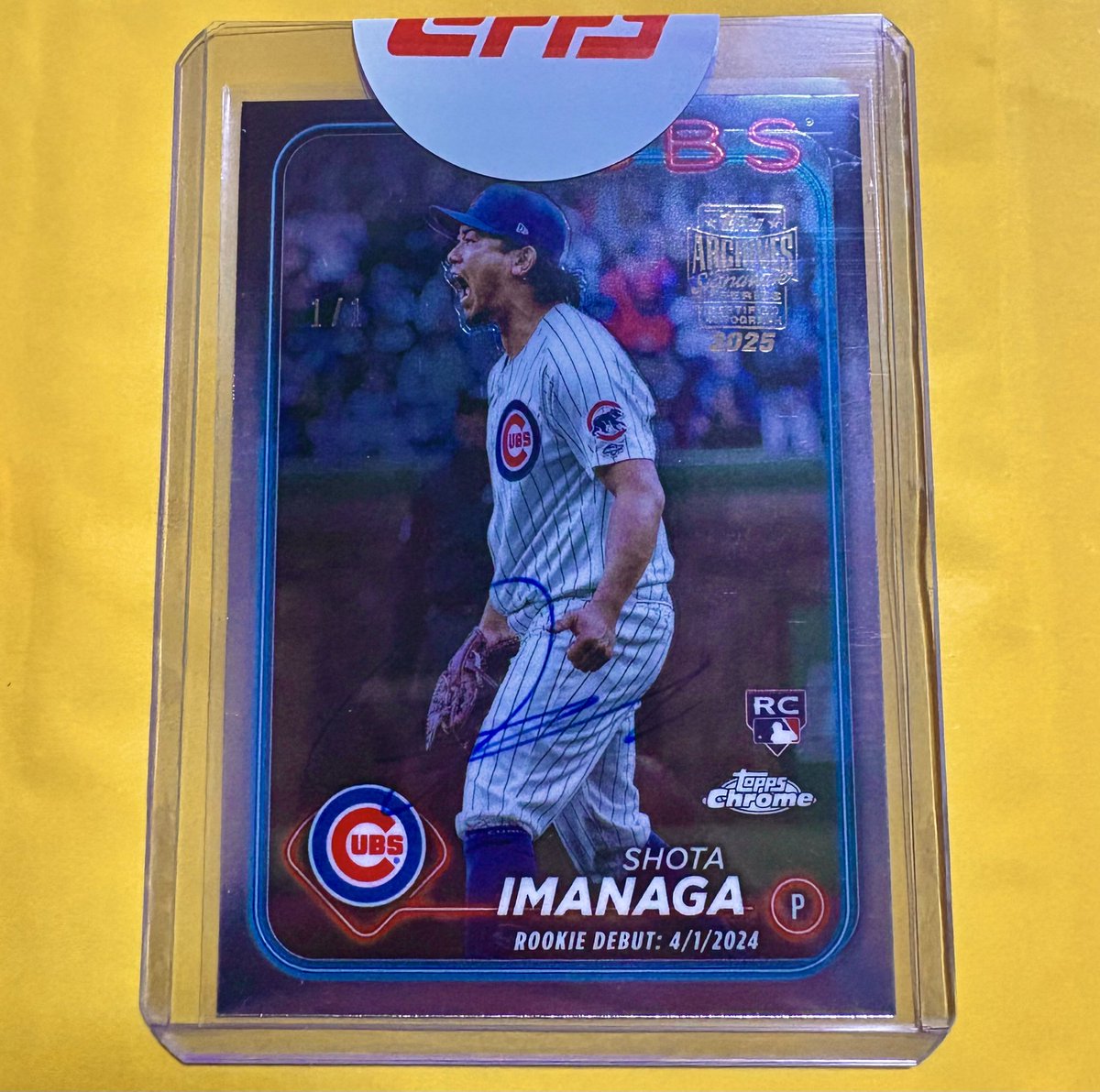 gooppy_10's tweet photo. 登録したレデ(購入品)が戻ってきました！

2025 Topps ARCHIVES Signature

Shota Imanaga 1/1

元のカードすごく好き！！
この吠えてる今永先生のすごくいい上に1of1✨最高✨ https://t.co/EykPKdWFjO
