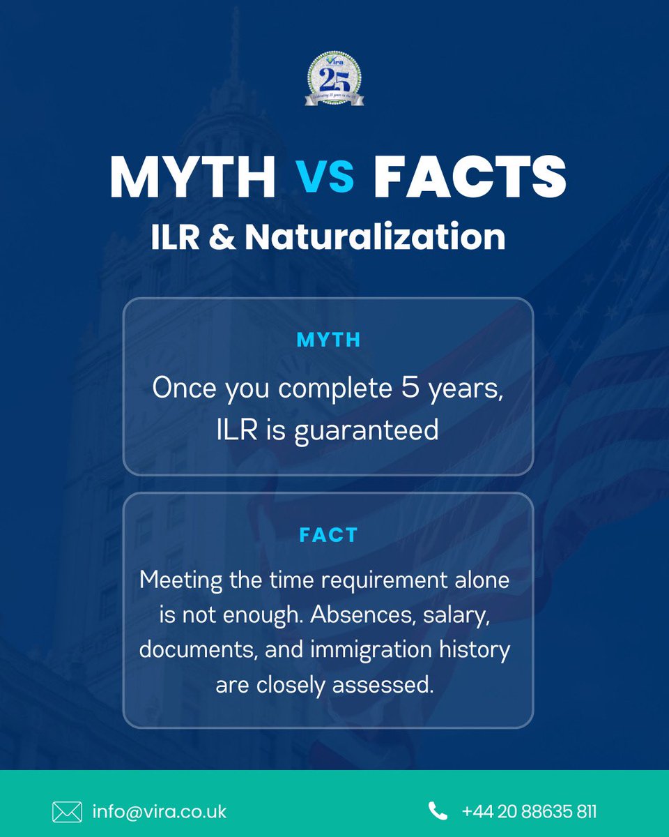 ILR isn’t automatic after 5 years.
Every detail counts — from travel history to paperwork accuracy.
Stay informed. Stay prepared.

#ILR #UKImmigration #ILRMyths #ImmigrationFacts #UKVisa #IndefiniteLeaveToRemain