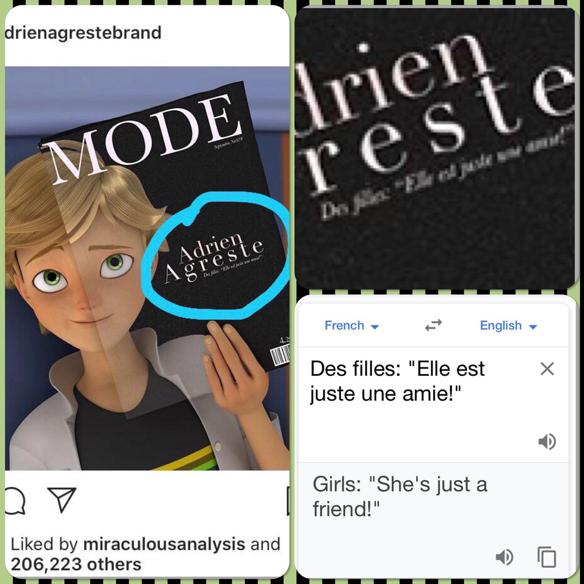 Throwback to Adrien putting "She is just a friend" on the cover of his own magazine 😭 This is why they should revive the characters instagrams
