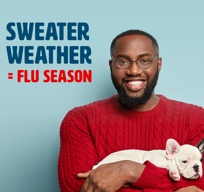 MHCCMD's tweet photo. Embrace the cozy vibes of sweater weather without falling victim to sniffle season! Protect yourself from the flu by getting vaccinated today. Stay healthy and enjoy every moment! #SleeveUp #FluFighter #RiskLessDoMore https://t.co/fIiUZ3EoEX