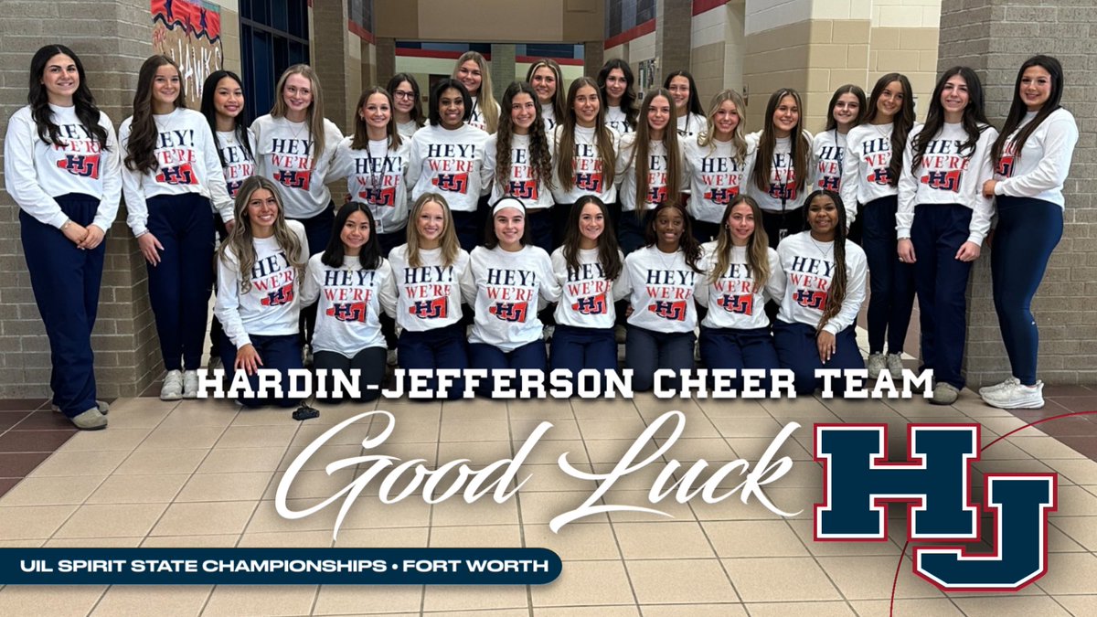 HJISD's tweet image. Good luck to Hardin-Jefferson High School Cheer as they compete at the UIL 4A-DII State Championships!  You can catch the action at 10:47 am on the NFHS Network.

📺: nfhsnetwork.com/events/uil/gam…