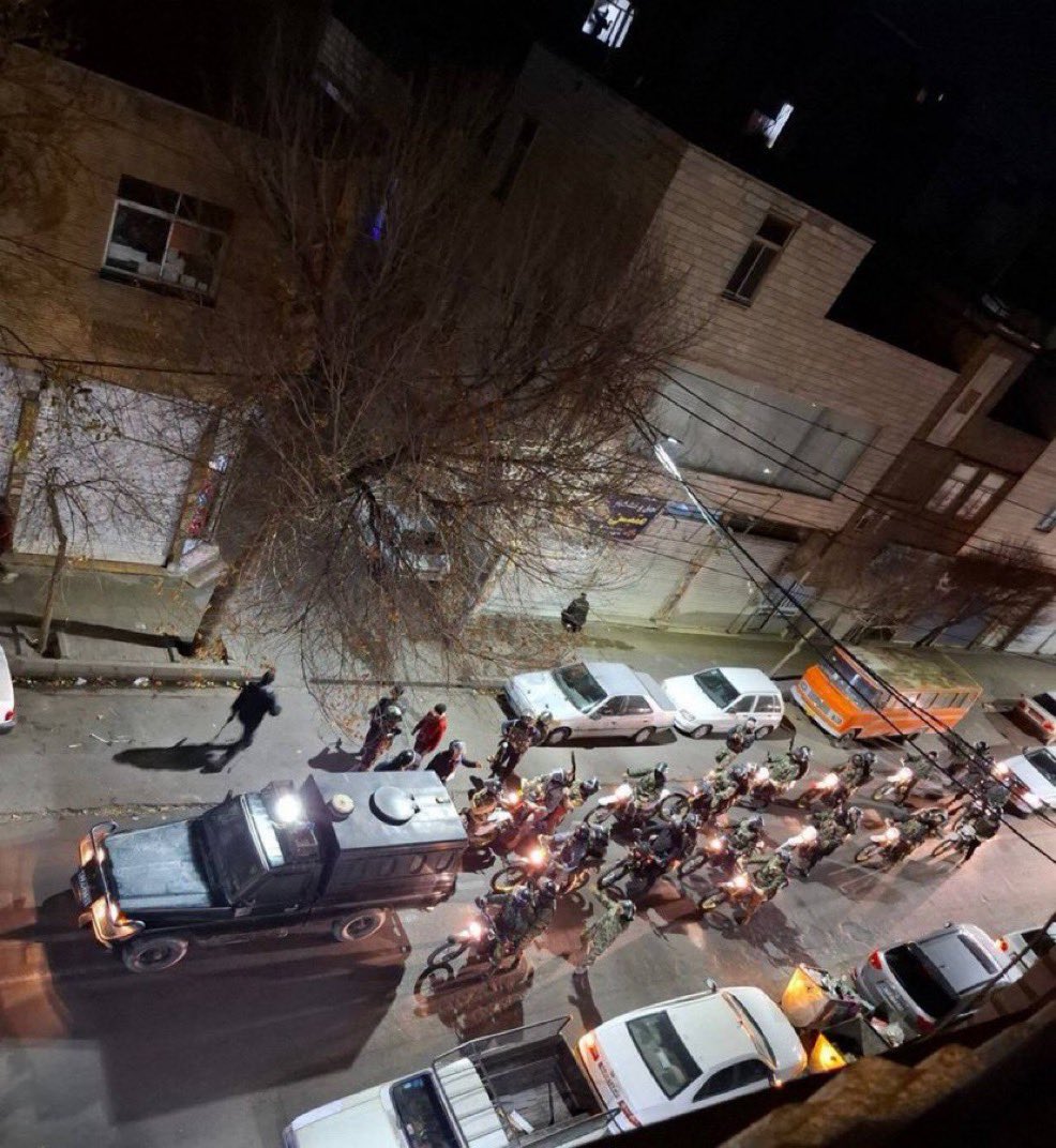 Nothing says Islam means peace like men on motorbikes shooting anyone who doesn't want to live under political Islam rule like Iran.