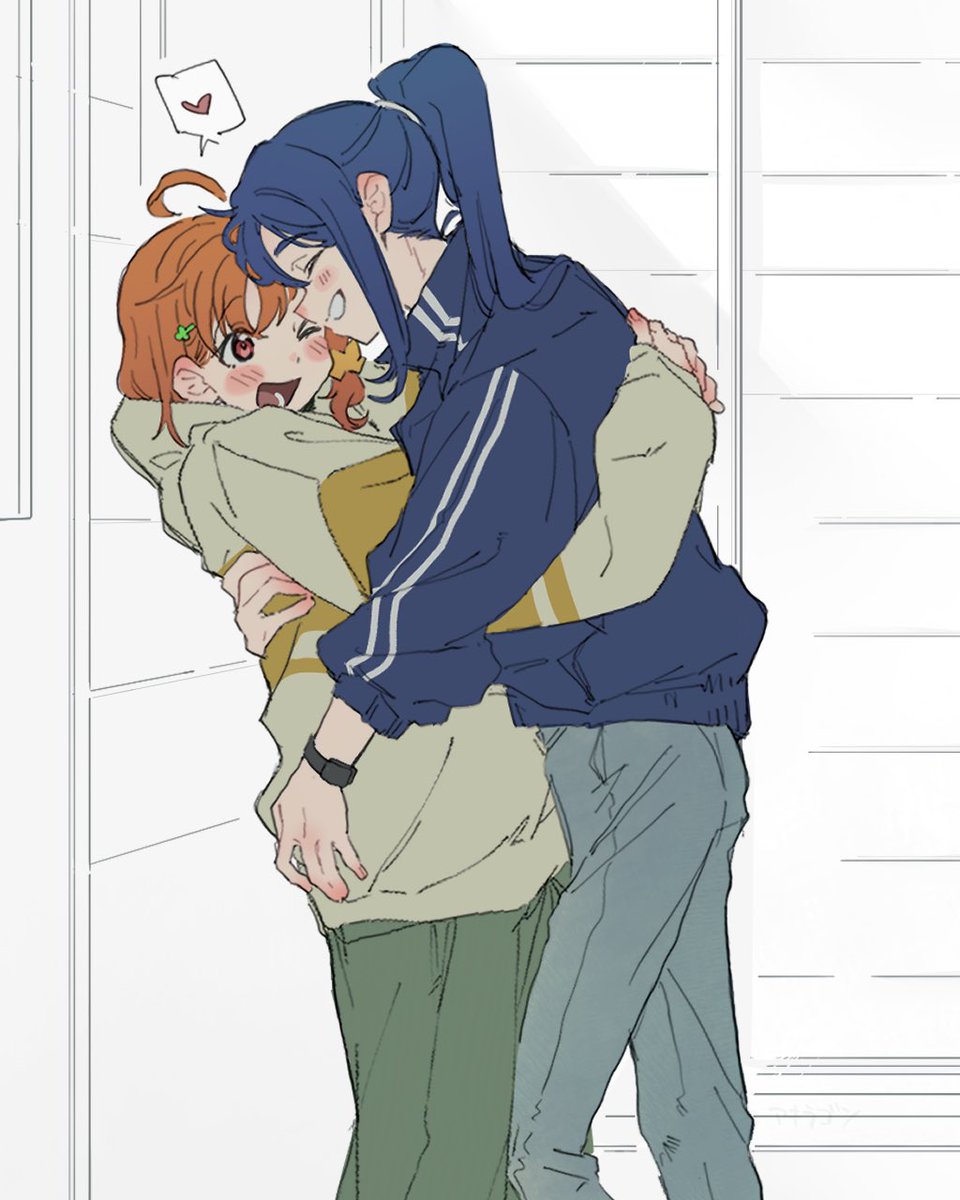 akira_hjk's tweet image. ハグ充電🍊🐬