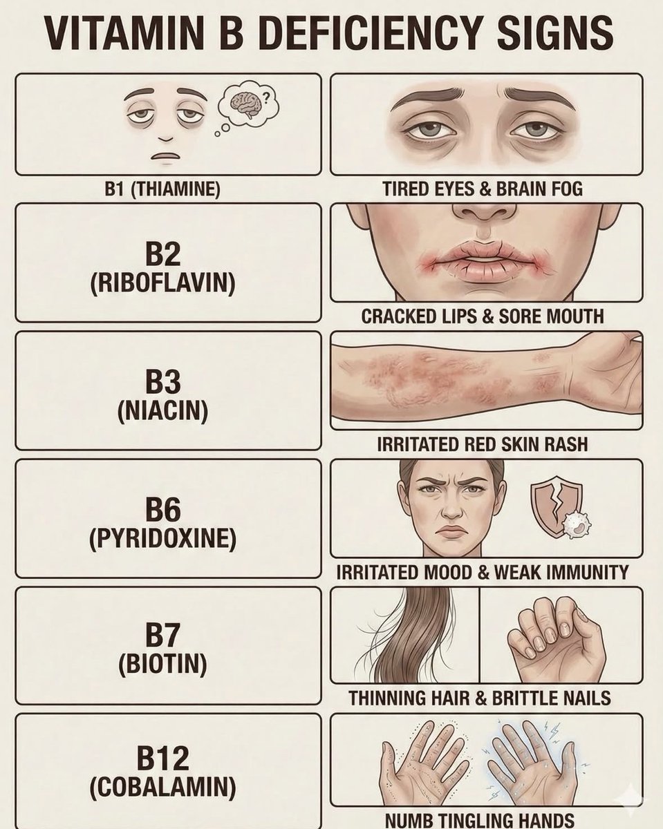 Doctors__squad's tweet image. VITAMIN B DEFICIENCY SIGNS