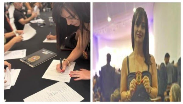 Essa é Layla Lima Ayub.

Ela foi empossada como delegada em dezembro. 

Estavam presentes Tarcísio e deputados da extrema-direita, como Derrite e Bilynskyj. Eles discursaram bravamente contra o crime organizado.

Acontece que Layla estava a serviço do PCC.

Ela foi presa hoje.