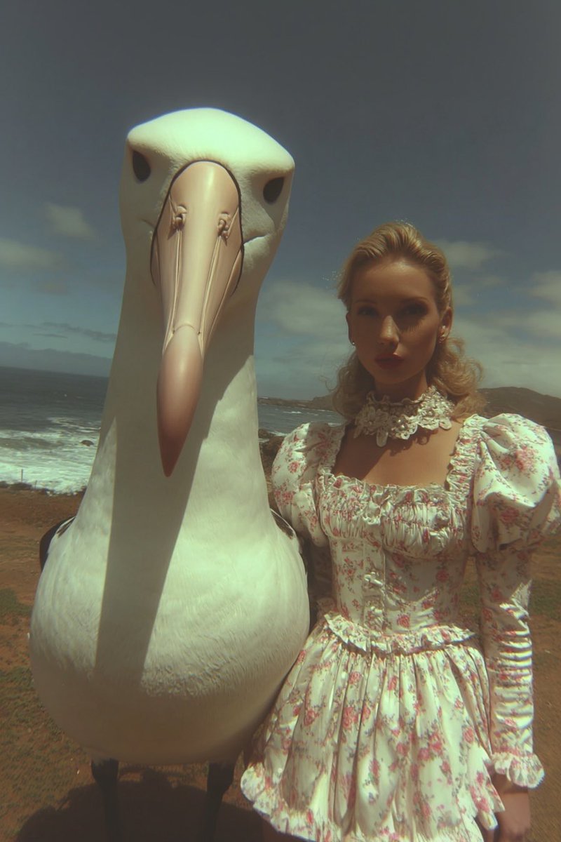 surreal bird fashion set