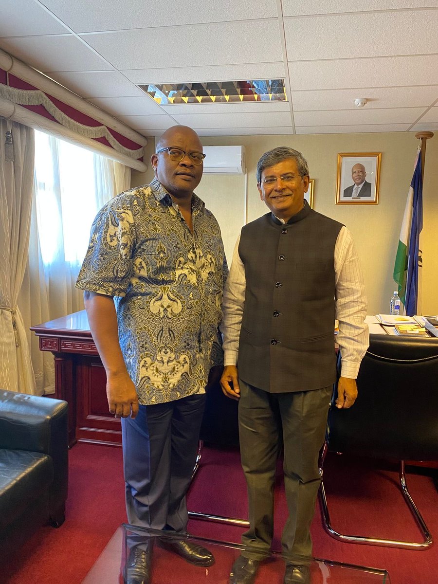 During the visit to Maseru on 16 January 2026, High Commissioner <a href="/prabhatk/">प्रभात कुमार</a> Shri Prabhat Kumar called on Hon’ble Minister of Home Affairs Lebona Lephema, Hon’ble Minister of Information Nthati Moorosi, Hon’ble Minister in the Prime Minister's Office Limpho Tau and Hon’ble Acting