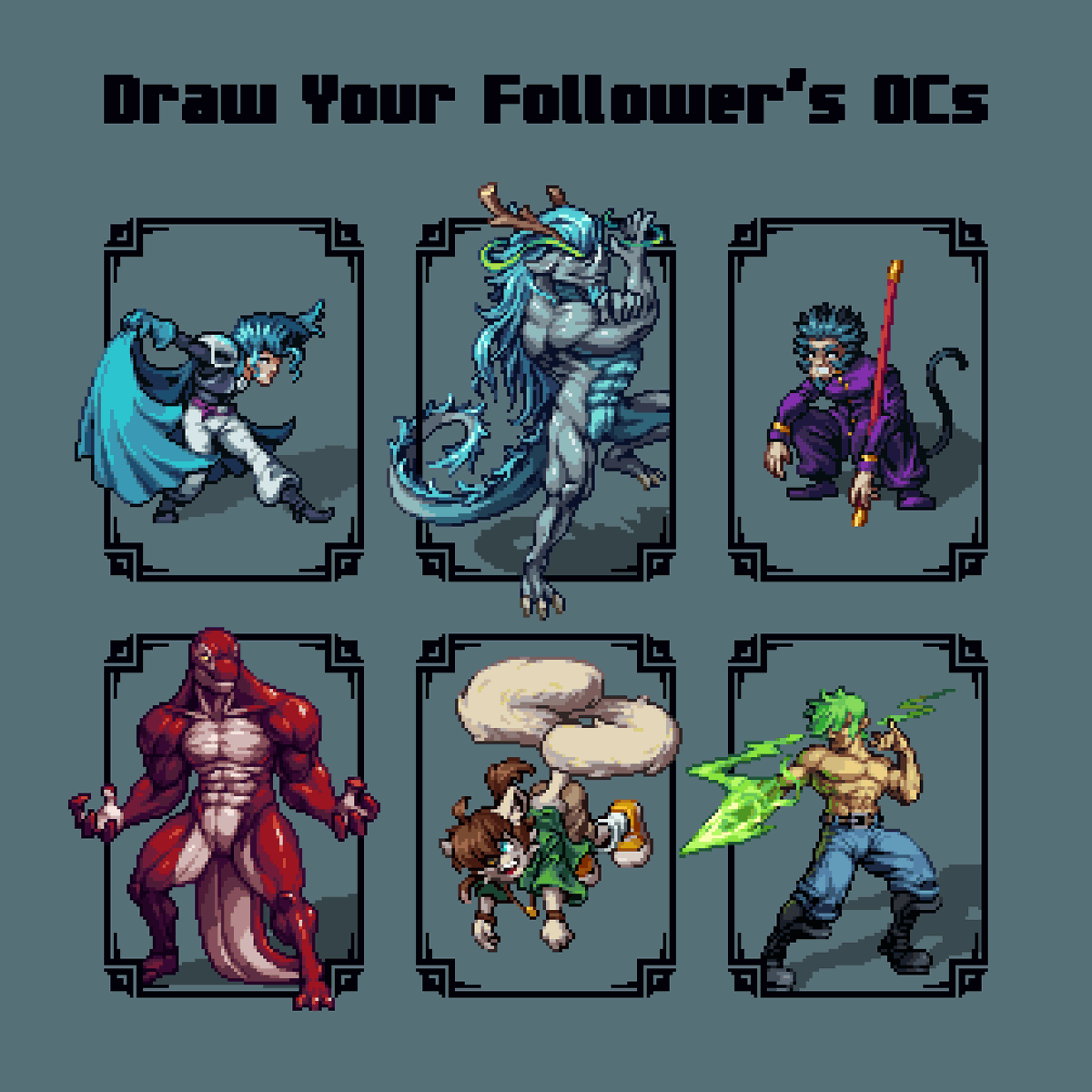 It took a lot of time from the first art in 2022 to the last in 2025
Thanks for your OC's for participating in this challenge 😅
#pixelart