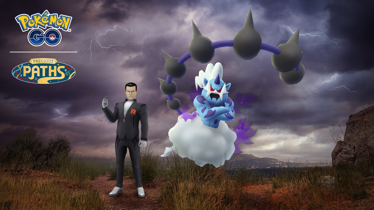 Team GO Rocket is planning to strike again! 😱

Chase down Giovanni and save Shadow Incarnate Forme Thundurus during the Precious Pals: Taken Over event! 

January 23 to 25 from 12:00 a.m. to 8:00 p.m. local time.

pokemongolive.com/post/precious-…
