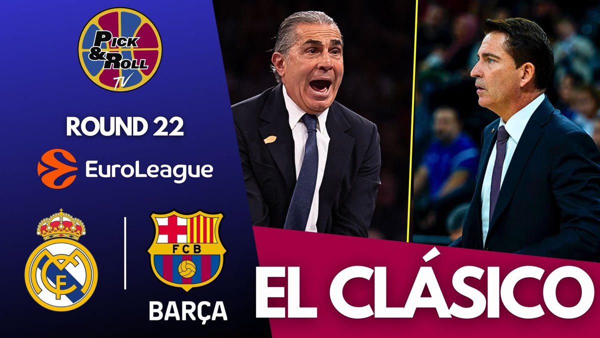 SalvatoRRR_OMG's tweet image. 🏀 MATCHDAY | EL CLÁSICO

📆 @EuroLeague | ROUND 22

⏰ A partir de las 20:00h, en Pick And Roll TV:  

⚪️🟣 REAL MADRID
vs
🔵🔴 BARÇA BASKET

📺 Vívelo con nosotros en:  

🔴 youtube.com/@pickandrolltv  
🟣 twitch.com/pickandrolltv  
🟢 kick.com/pickandrolltv  
⚫️…