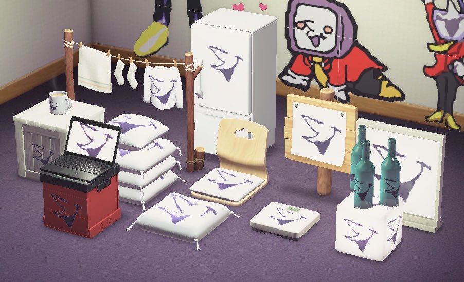 なんでもテナにする事ができるマイデザインを作りました。
これを使えば冷蔵庫やクッション等なんでもテナ化できます。(但しマイデザリメイク対応家具のみ)