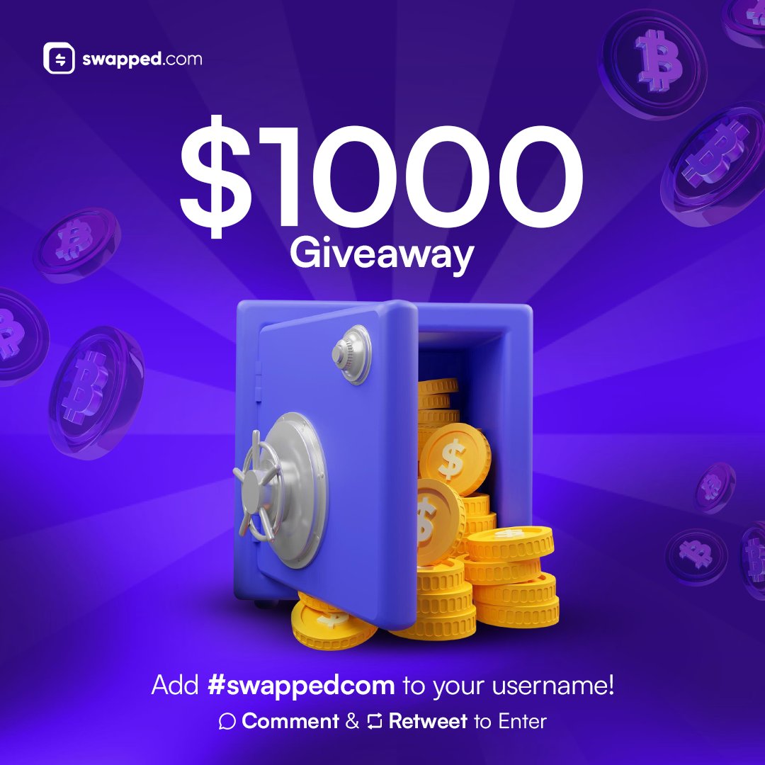 swappedcom's tweet image. $1,000 GIVEAWAY (2x $500) 🎁

We're rewarding random users who add #swappedcom to their 𝕏 username and engage with our posts

How to enter:
➡️ Add #swappedcom to your username (Example: John → John #swappedcom)
➡️ Add swapped.com to your profile link
➡️ Retweet +…