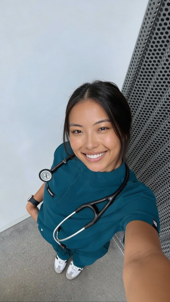 naomi_blintoff's tweet photo. I'm so happy! First day of trial at my dream job, being a NURSE! https://t.co/ERyCTPIuik